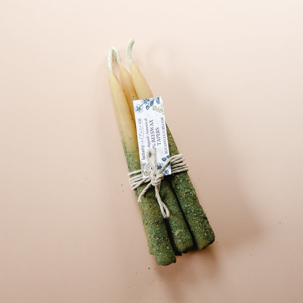 Botanical Beeswax Taper Candles | 5" Bundle